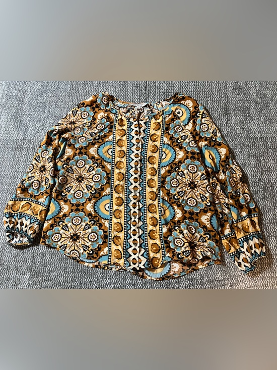 Liverpool Tops - Liverpool Los Angeles Boho Paisley Button Front Blouse Small